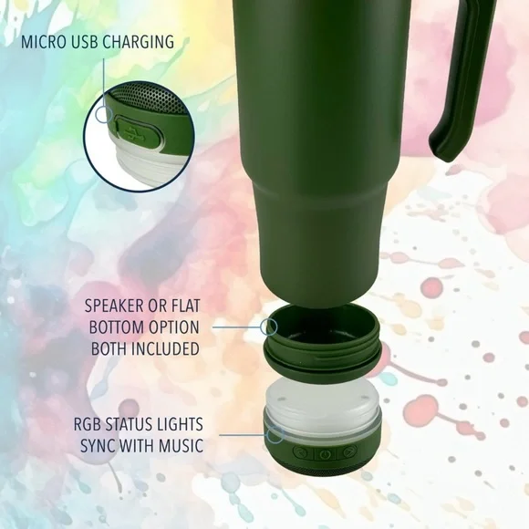 30 oz Bluetooth Speaker Mug HUNTER GREEN - Picture 5 of 8